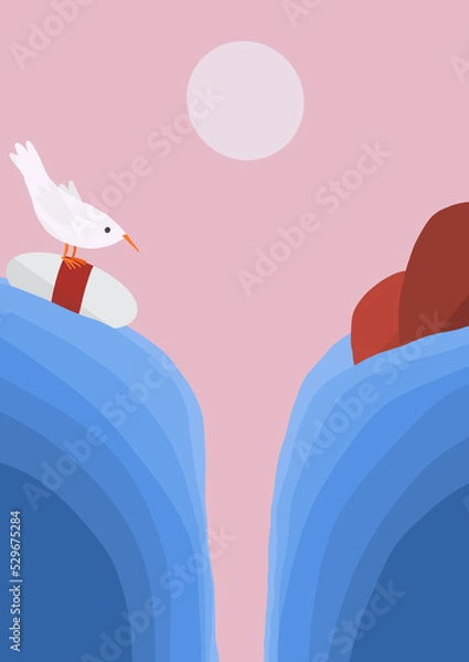 Obraz Uccello su boa nel mare