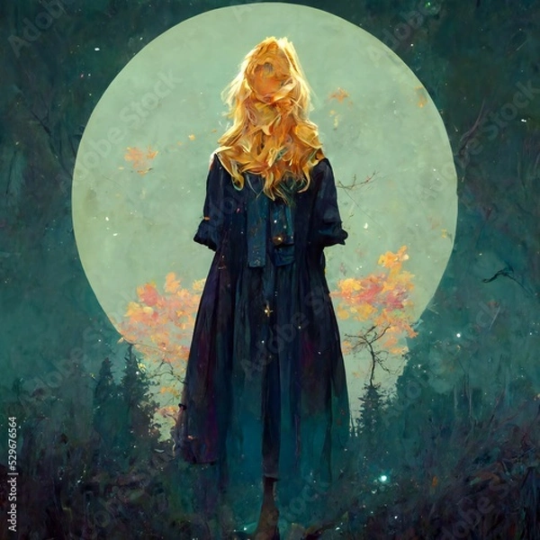 Fototapeta Gothic Witch in a Forest