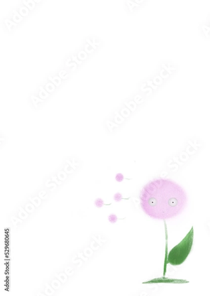 Obraz Cartolina con disegno soffione