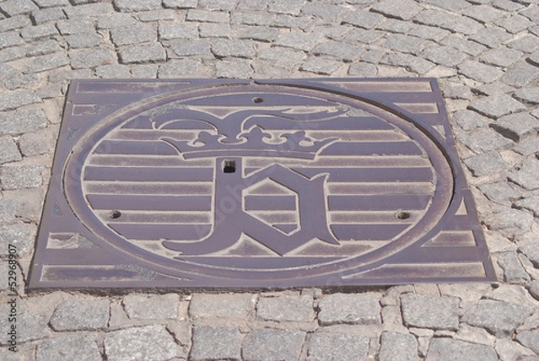 Obraz Plaque d'égout Bruges