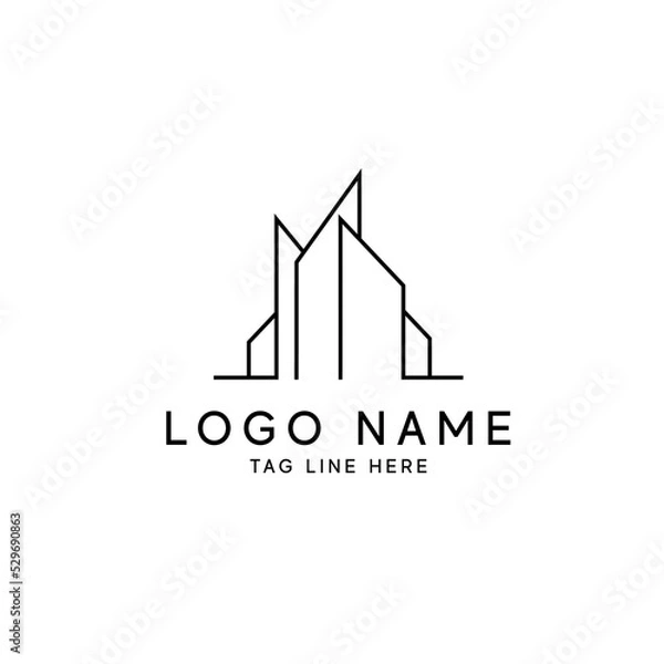 Obraz real estate logo design line art style