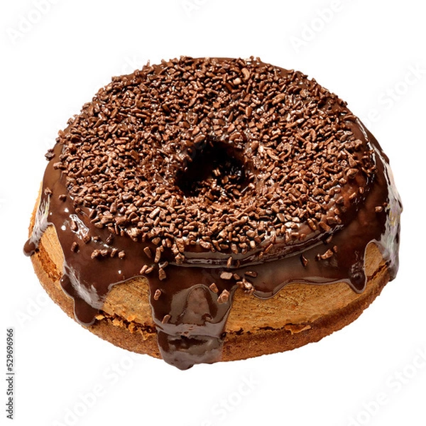 Obraz Round Cake with Chocolate Icing