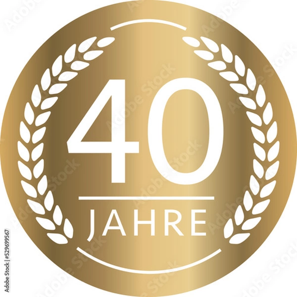 Fototapeta Button 40 Jahre Gold