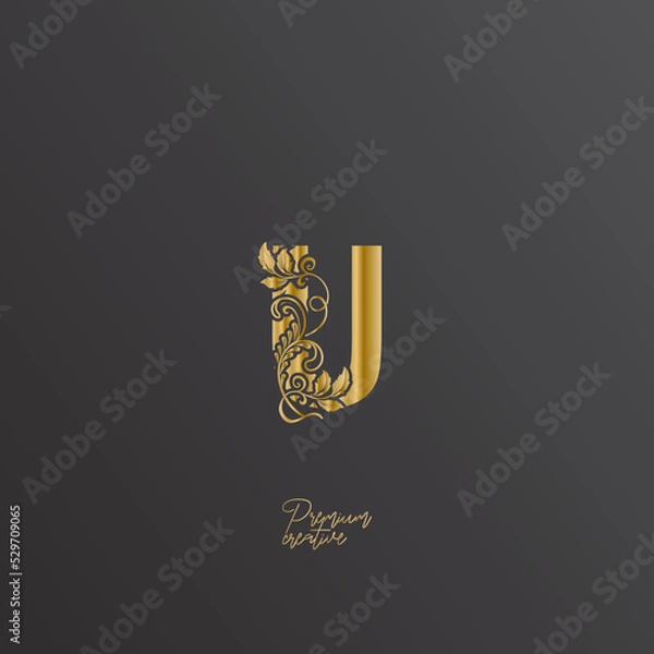 Fototapeta Logo Letter Icon Design Template Elements in Vector, letter logo U