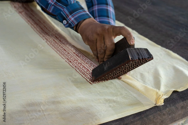 Obraz Fabric printing handmade