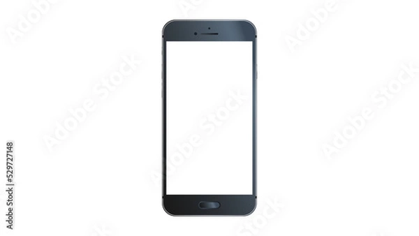 Fototapeta Smartphone mockup transparant isolated phone PNG with transparant screen similar to iphone android transparent no background front