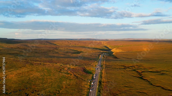 Fototapeta Amazing landscape at Snake Pass in the Peak District National Park - drone photography