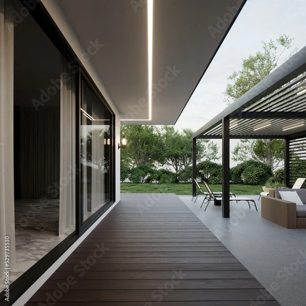 Obraz 3D Rendering Modern House Design