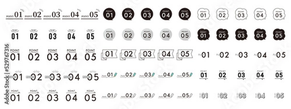 Obraz 数字　ポイント　あしらい　シンプル