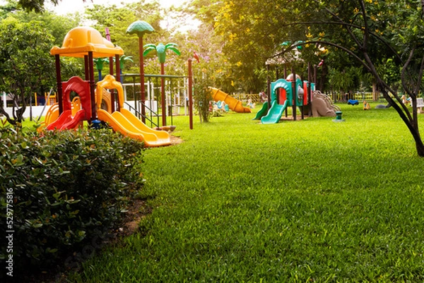 Obraz Children's playground in the garden pure atmosphere children come to play with fun