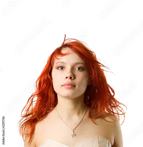 Obraz Redhead portrait isolated on white