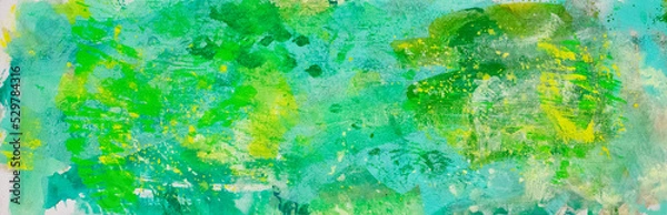 Obraz 緑色の手描き水彩テクスチャ
Green watercolor texture, hand drawn