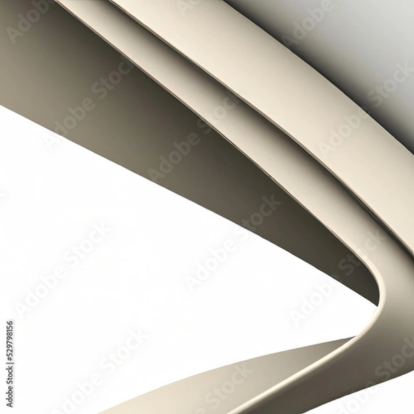 Obraz abstract 3d render of lines in white and grey