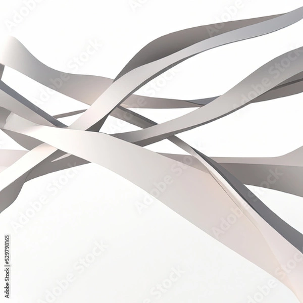 Obraz abstract 3d render of lines in white and grey