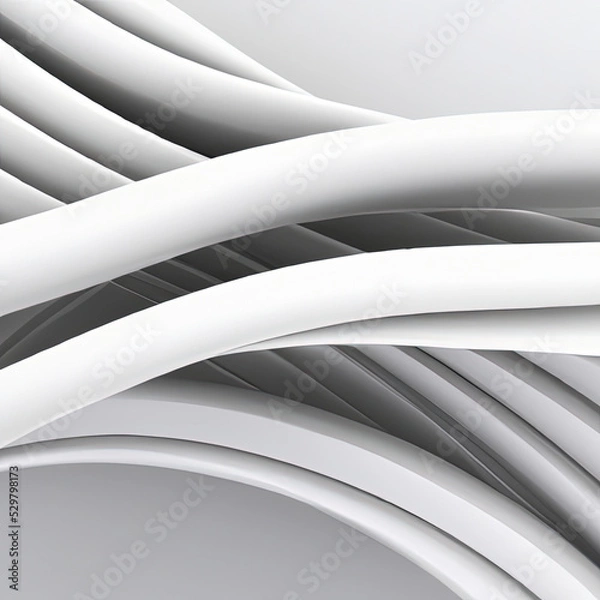 Fototapeta abstract 3d render of lines in white and grey