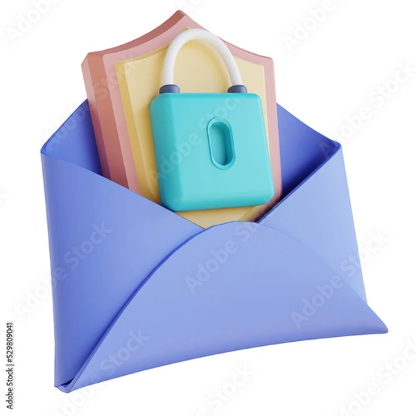 Obraz 3D illustration security email