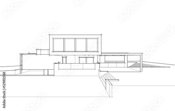 Fototapeta Abstract architecture vector 3d illustration