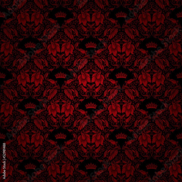 Obraz damask seamless floral pattern