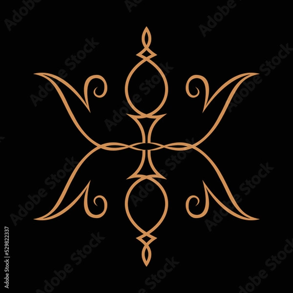 Obraz Golden vector oriental ornament set for to useing different design in borders, frames,wallpaper,coloring books