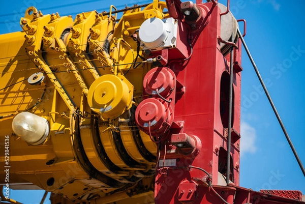 Obraz 大型クレーン車アーム部分クローズアップ