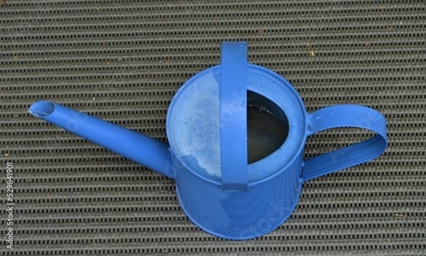 Obraz Metallic, blue watering can