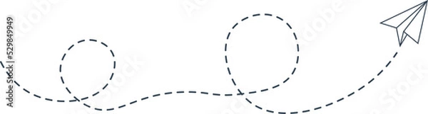 Obraz Dashed Line Paper Airplane Route