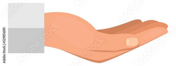 Fototapeta Handful gesture. Open palm up with fingers together