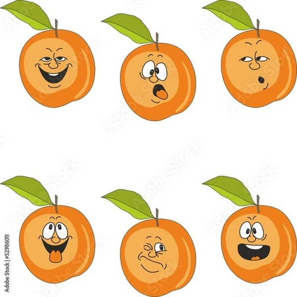 Fototapeta Emotion cartoon peach set 016