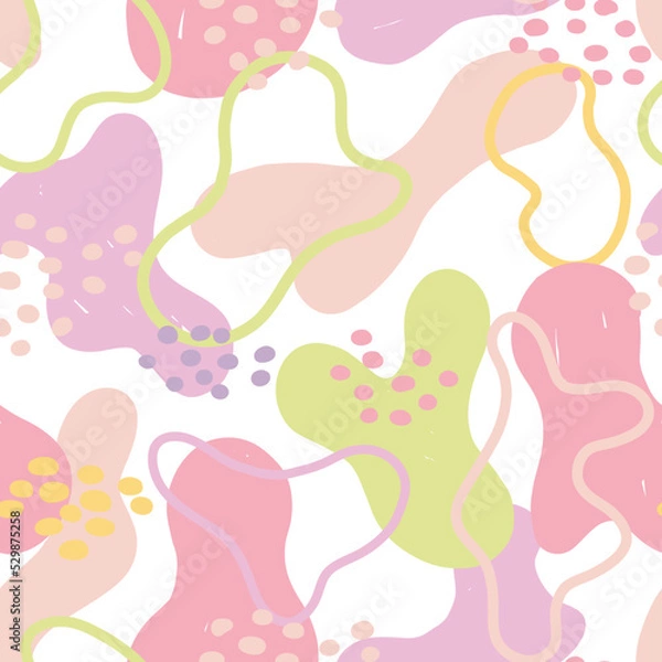 Fototapeta Art Minimal Hand Drawn Vector Seamless Pattern