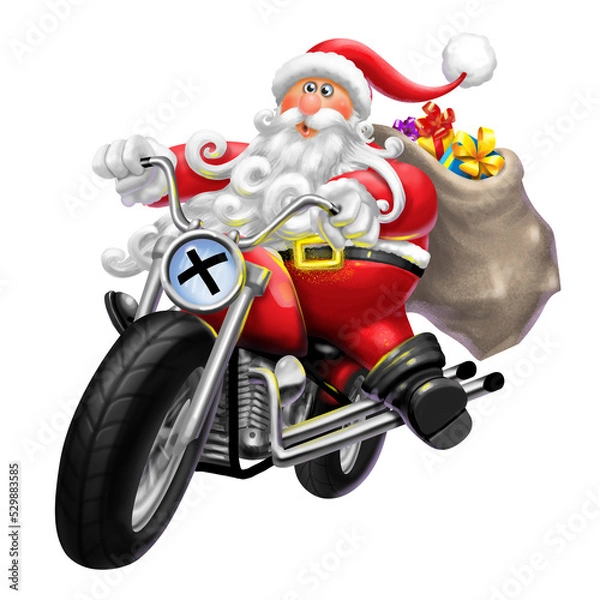Obraz babbo natale in moto