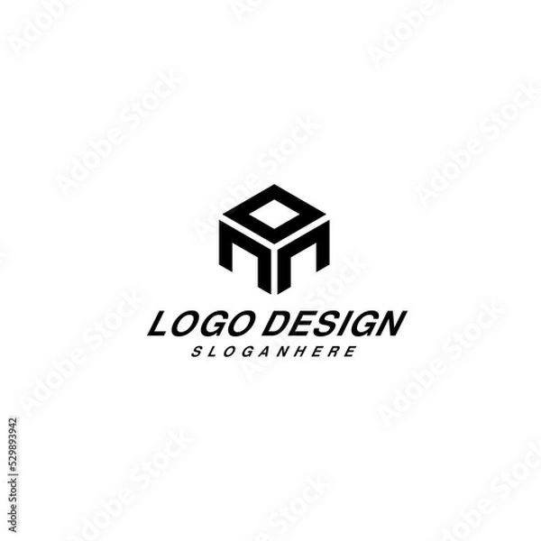 Fototapeta logo design combination of the letters m and o