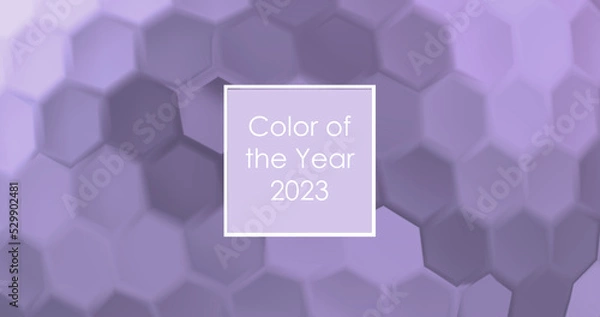 Fototapeta Digital Lavender Color of the Year 2023. Geometric background. Text colour of the year 2023. Horizontal Illustration