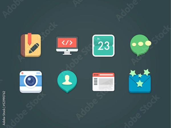 Fototapeta flat vector icons for web and mobile