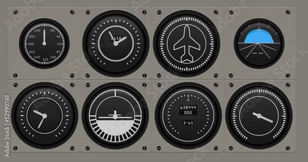 Obraz Old airplane flying gages