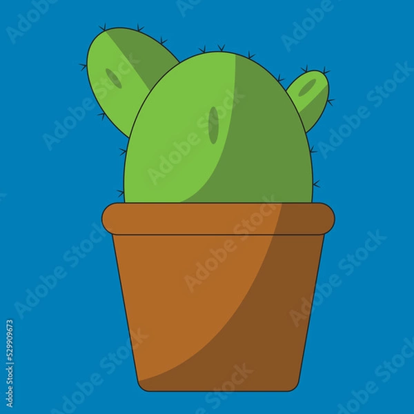 Obraz Cactus in a pot icon - flat design