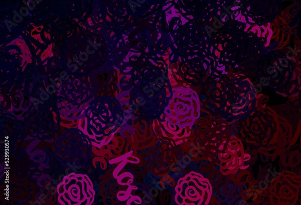 Obraz Dark Pink, Red vector texture with abstract forms.