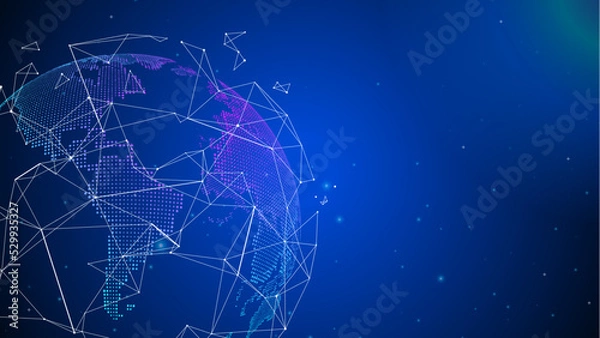 Fototapeta Global technology background with circuit diagram