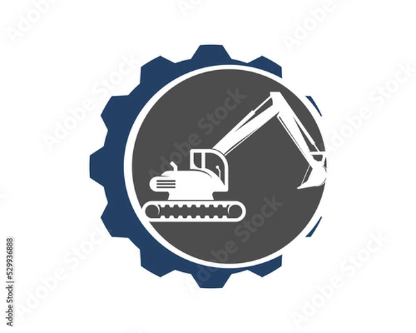 Fototapeta Circle with excavator shape inside