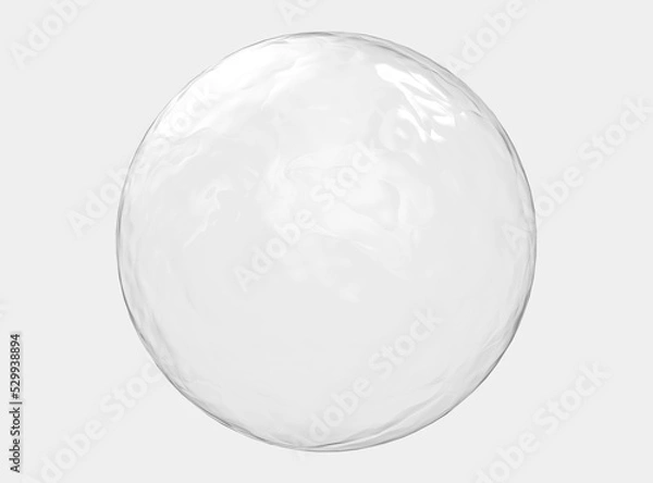 Obraz Ice ball isolated on white background with clipping path. Abstract sphere glossy geometric object for food and drink.