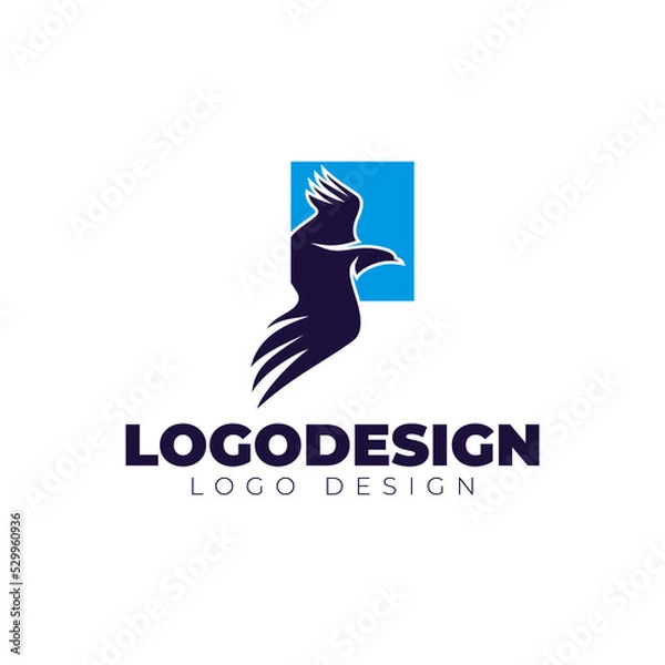 Fototapeta eagle logo design minimal and modern logotype vector template