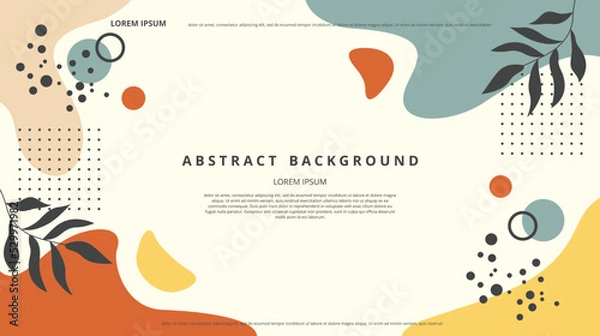 Obraz Abstract flat floral shapes background