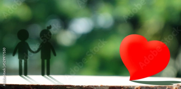 Obraz Red heart banner