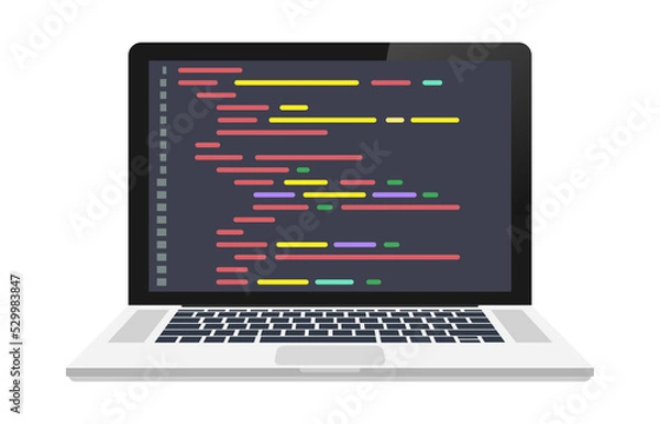 Fototapeta Modern flat design isometric concept of Programming Skills for website and mobile website. Landing page template. Vector stock illustration.