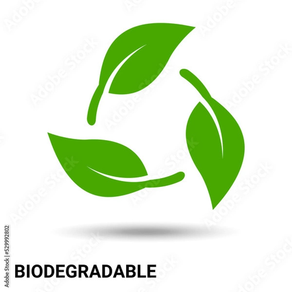 Obraz Biodegradable. Biodegradable isolated on a light background. Vector illustration.