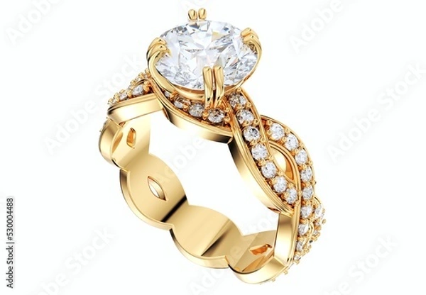 Obraz Jewelry Engagement Ring Design, 3D Rendering