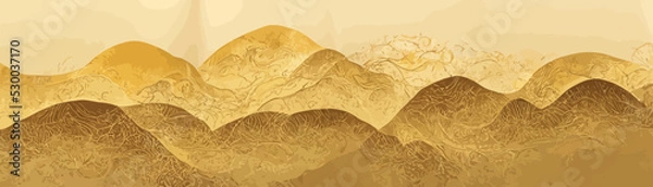 Obraz luxury gold abstract line art background vector