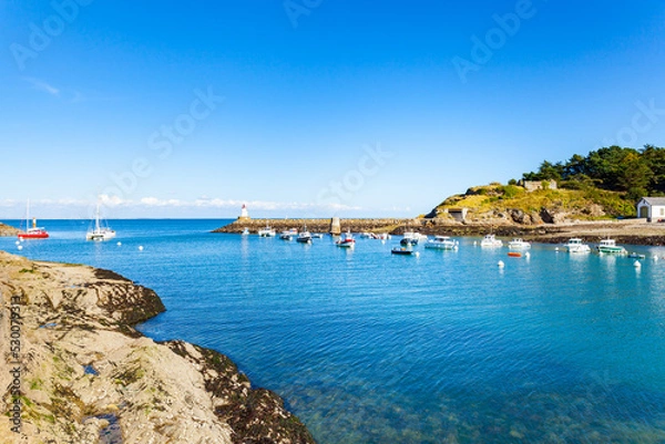 Fototapeta Port of Sauzon in France on the island Belle ile en Mer in the Morbihan