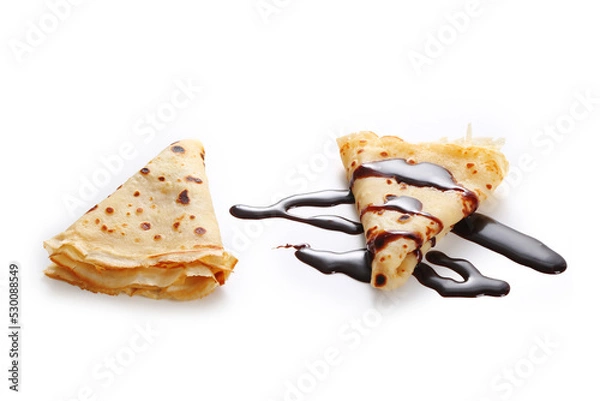 Obraz crêpe au chocolat, isolé sur fond blanc	
