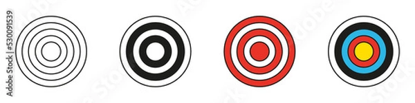 Fototapeta Archery target with arrow. Vector illustration
