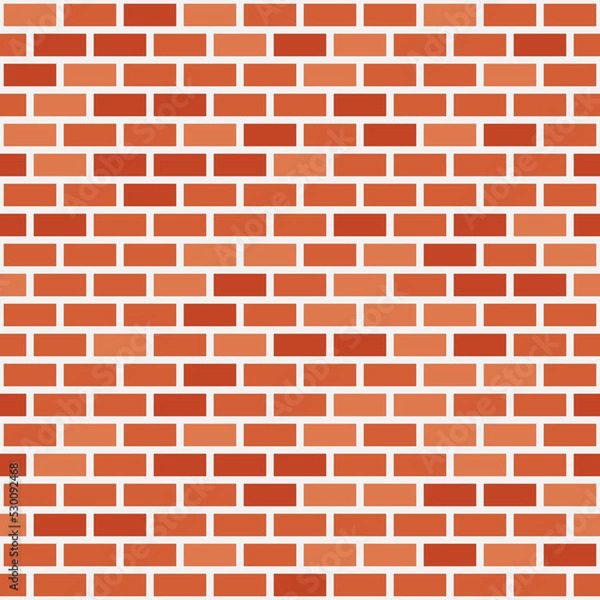 Fototapeta Vector red brick wall background. Old texture urban masonry seamless pattern